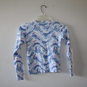 LL Bean Girls T-shirt Size 8 Colorful Pattern Kids Shirt Top Long Sleeve Cotton